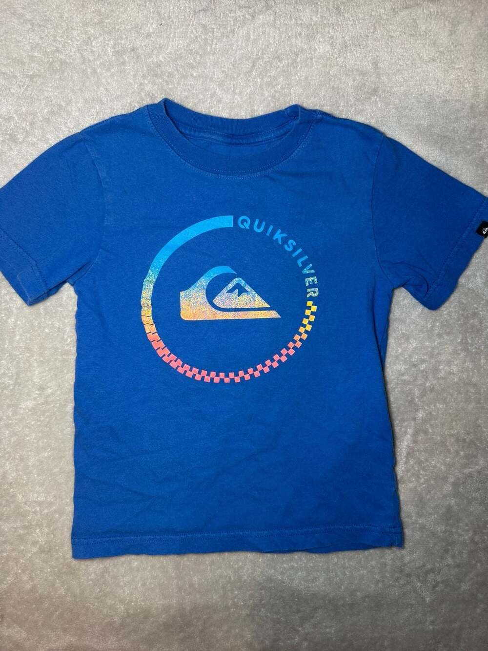 Quiksilver Boys Blue Crew Neck Short Sleeve Graphic Logo T-Shirt